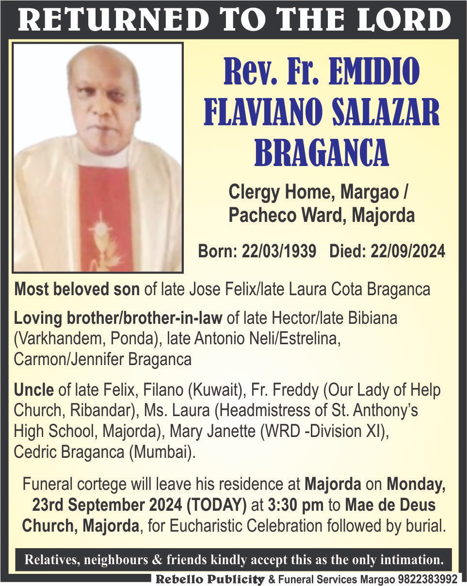 Rev. Fr. Emidio Flaviano Salazar Braganca